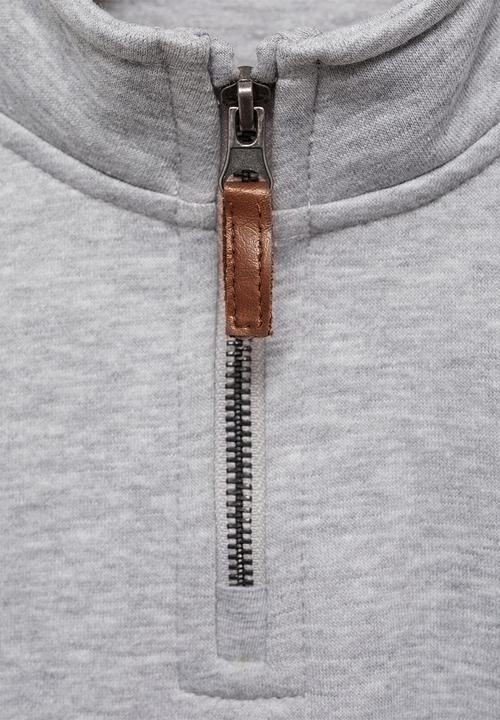 MANGO - Sweatshirt halfzip - medium grey
