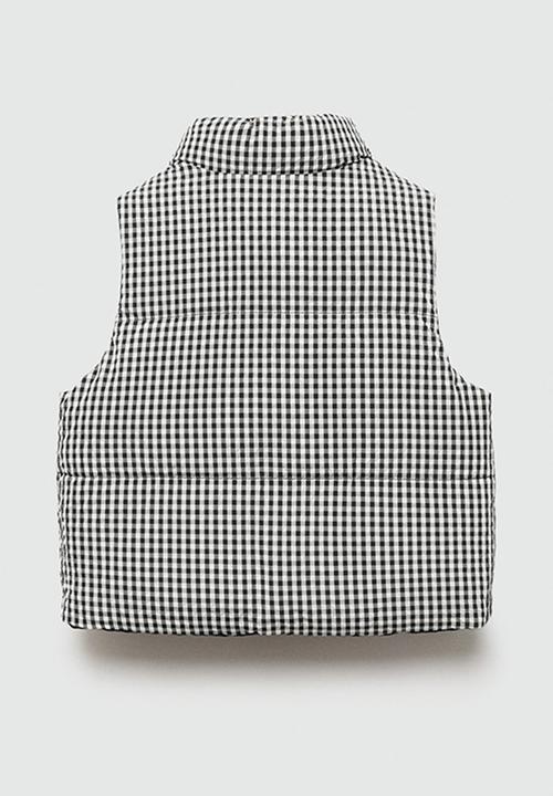 MANGO - Waistcoat vichy - black