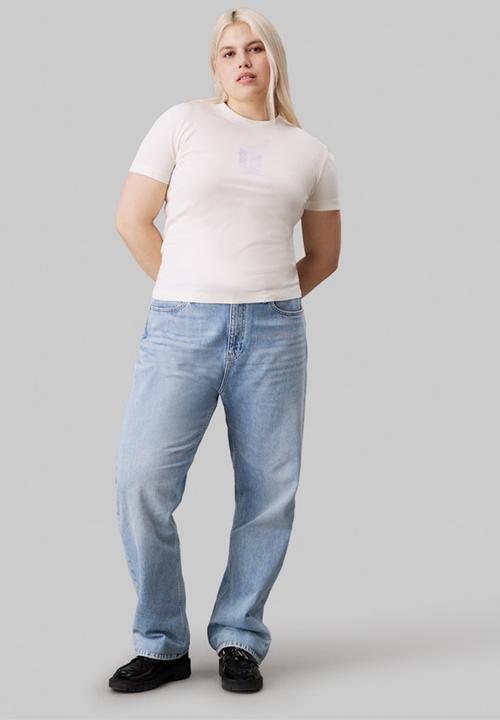 Calvin Klein - Plus diffused ck regular tee - ivory