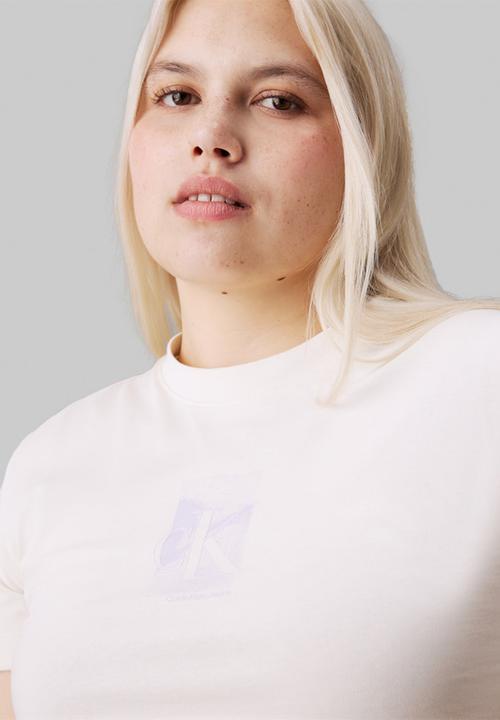 Calvin Klein - Plus diffused ck regular tee - ivory