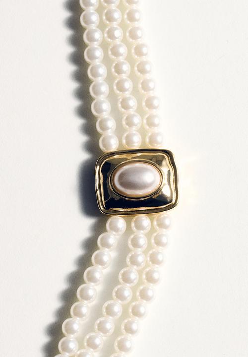 MANGO - Necklace leanor - white