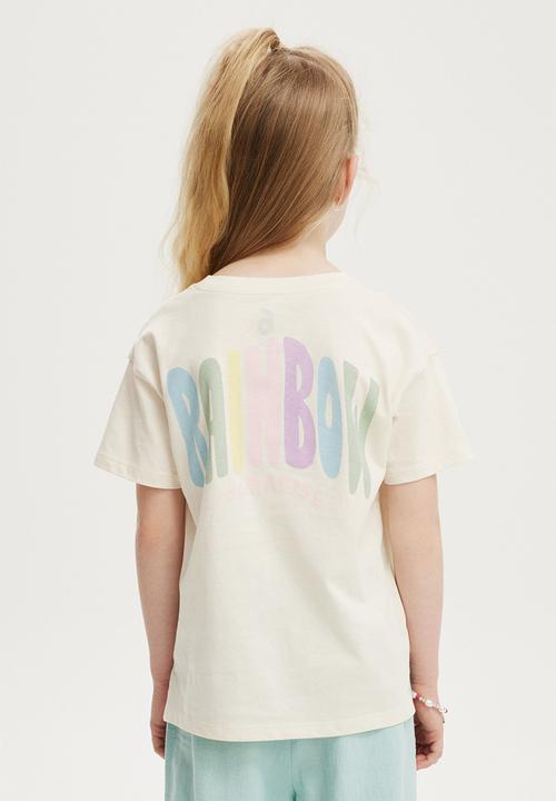 Cotton On - Poppy short sleeve print tee - dark vanilla/rainbow
