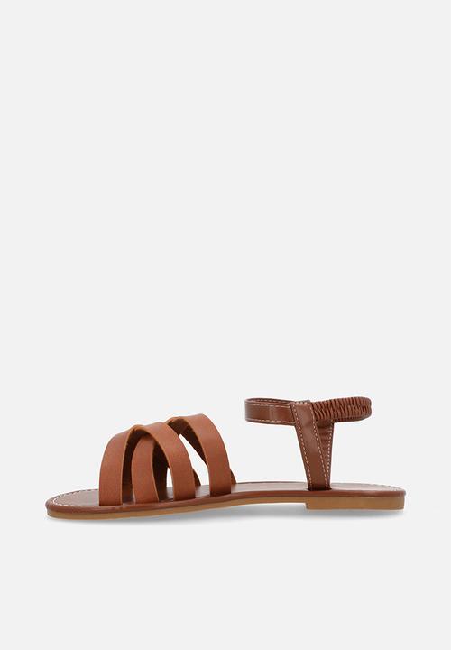 Pop Candy - Criss cross sandals - brown