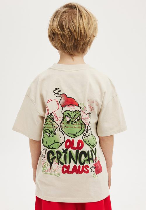 Cotton On - License drop shoulder short sleeve tee - lcn drs rainy day/grinch merry merry