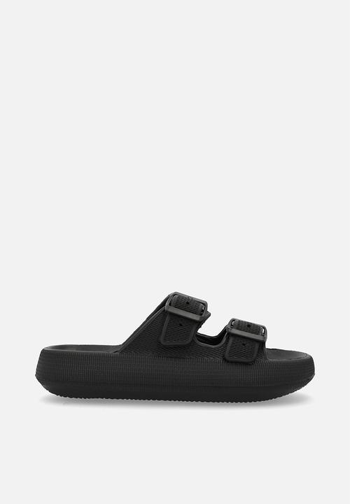 Pop Candy - Twin strap slides-black