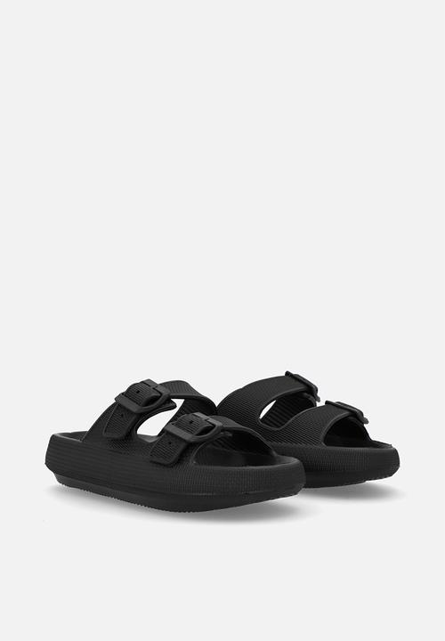 Pop Candy - Twin strap slides-black