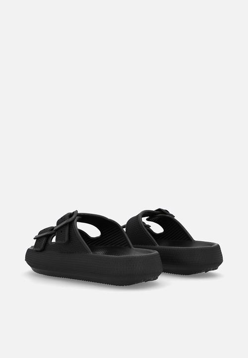 Pop Candy - Twin strap slides-black