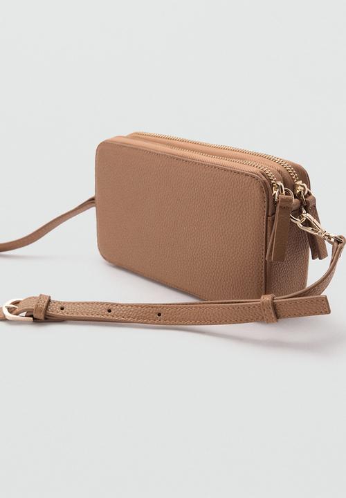 MANGO - Crossbody bag donga -medium brown