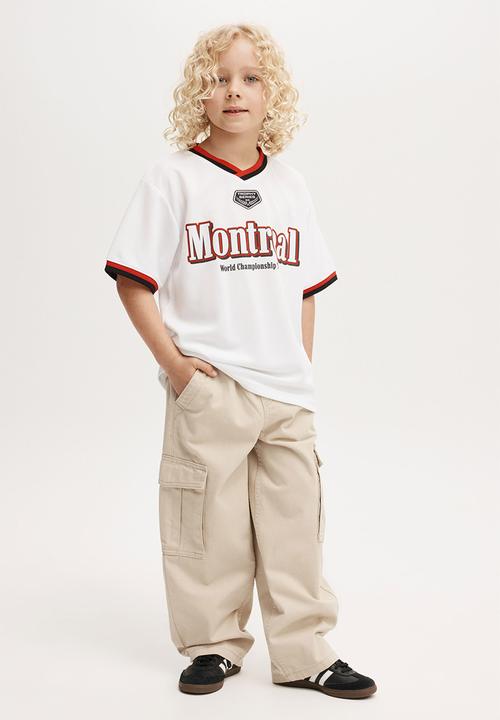 Cotton On - Pit stop short sleeve collar tee - white/montreal