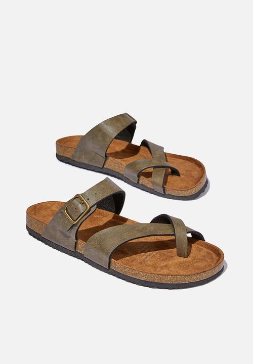 Cotton On - Rex Toe Loop Slide - Khaki