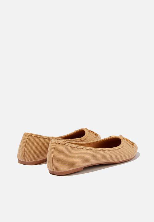 Cotton On - Emma Bow Ballerina - Camel Cord