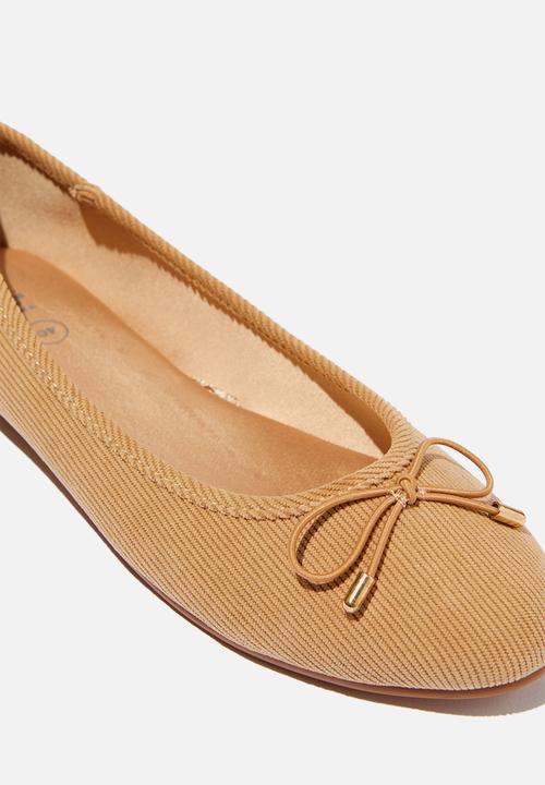 Cotton On - Emma Bow Ballerina - Camel Cord