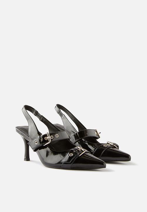 Cotton On - Amber Statement Pointed Slingback - Black Buckle