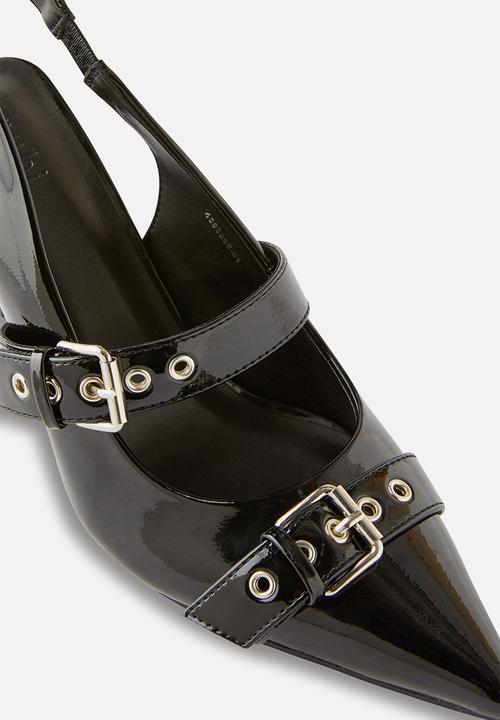 Cotton On - Amber Statement Pointed Slingback - Black Buckle