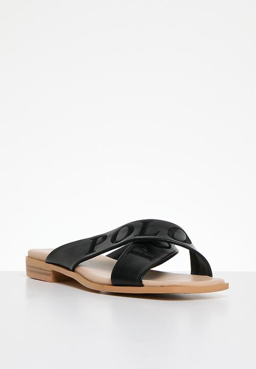 POLO - Cross strap mule - black