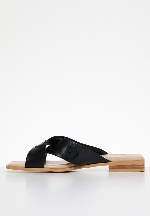 POLO - Cross strap mule - black