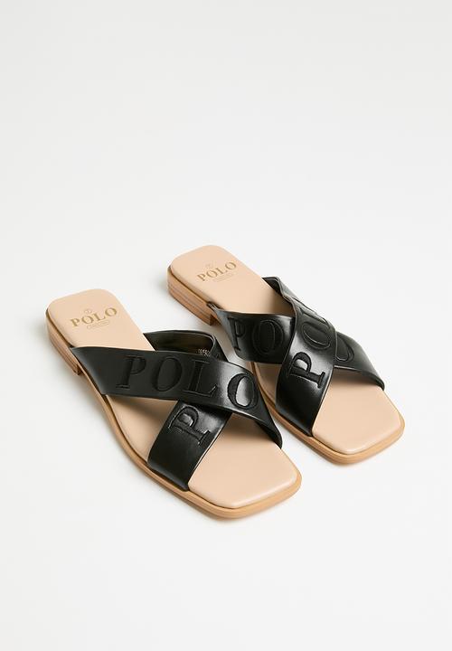 POLO - Cross strap mule - black