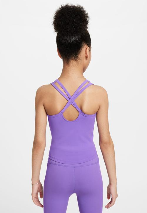 Nike - Girls nike dri-fit one tank- black raspberry/white