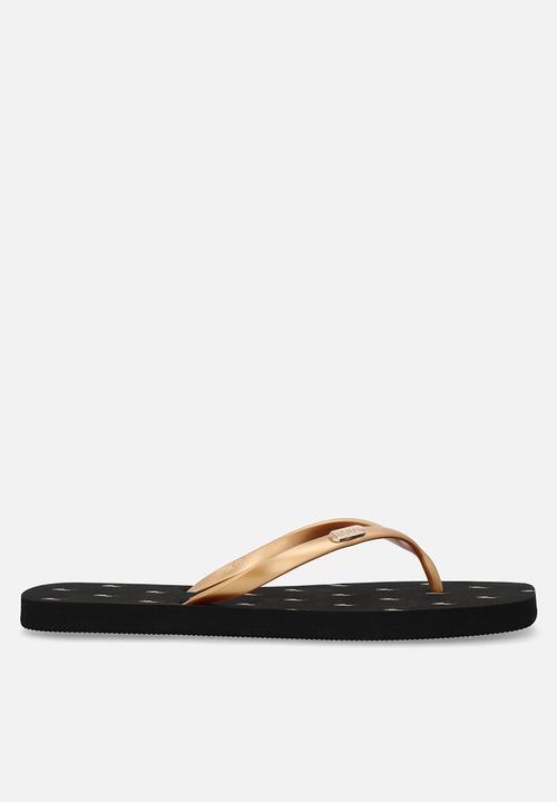 POLO - Squoval monogram flip flop - black