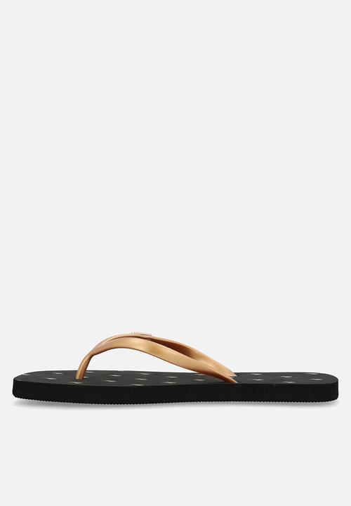 POLO - Squoval monogram flip flop - black