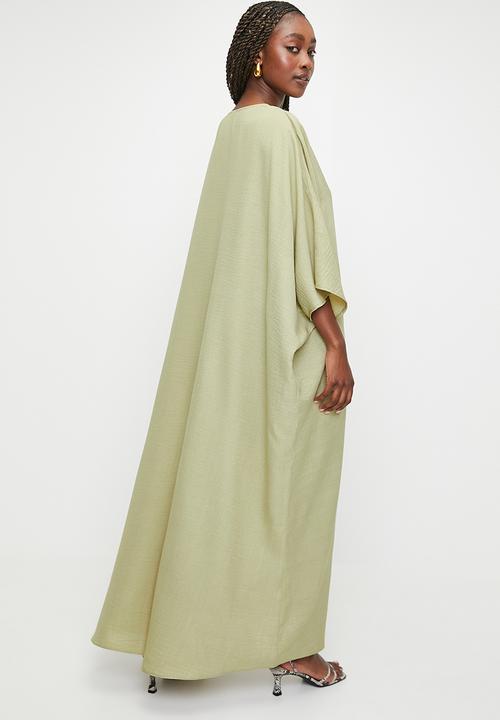 MILLA - Deep v kaftan maxi dress - bitter choc