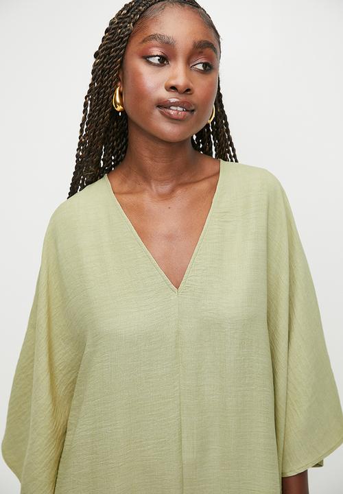 MILLA - Deep v kaftan maxi dress - bitter choc