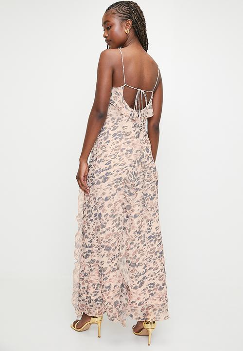 MILLA - Ruffle detail slip dress - smokey spot aop