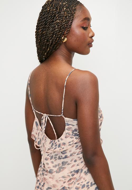 MILLA - Ruffle detail slip dress - smokey spot aop