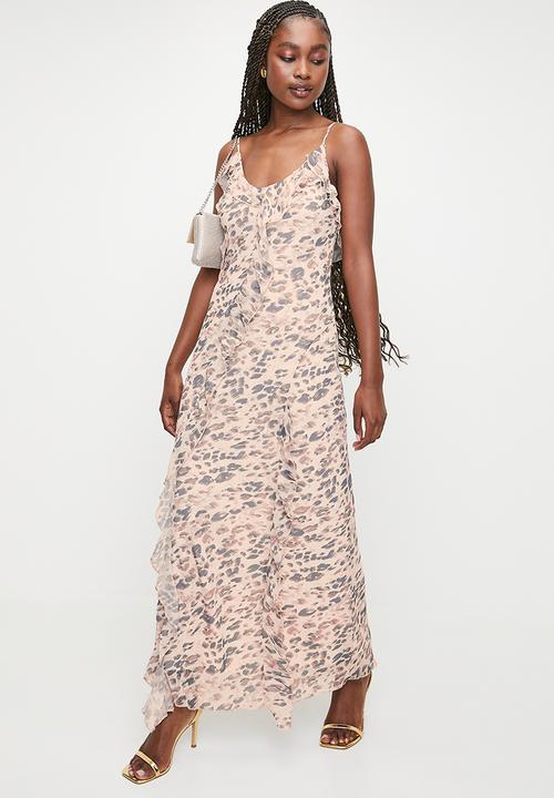 MILLA - Ruffle detail slip dress - smokey spot aop
