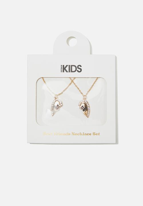 Cotton On - Kids 2 pack necklaces - best friends/gold heart