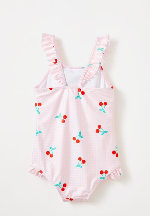Cotton On - Heather one piece - blush pink gingham/cherries
