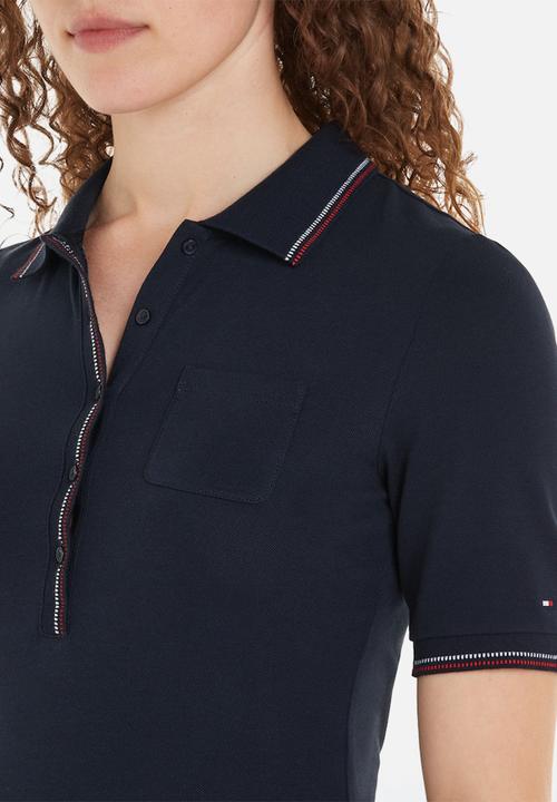 Tommy Hilfiger - Slim rwb tipping polo 1/2slv - desert sky