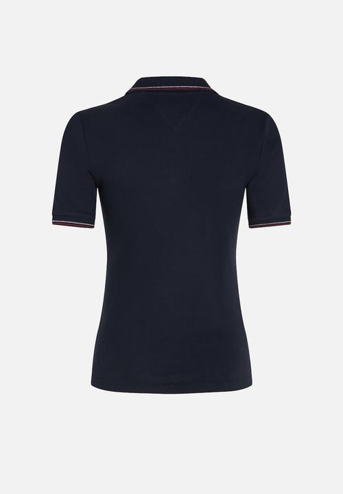 Tommy Hilfiger - Slim rwb tipping polo 1/2slv - desert sky