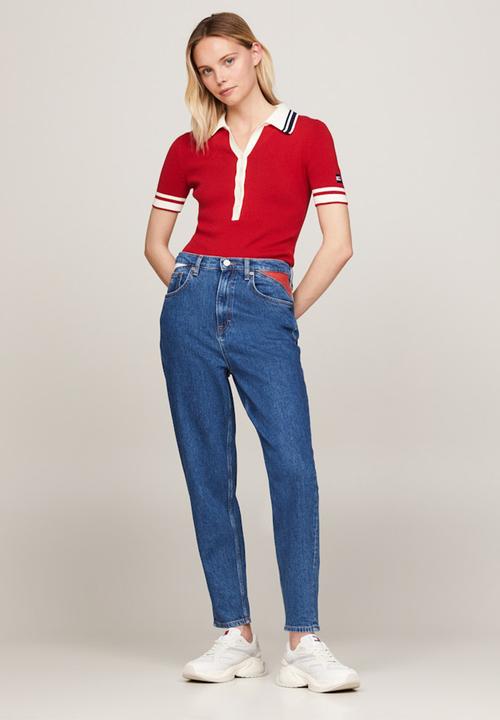 Tommy Hilfiger - Mom jean uh tpr flag - denim medium