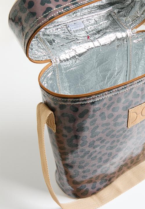 Thandana - Wine cooler jumbo carry laminated fabric - cheetah coffee
