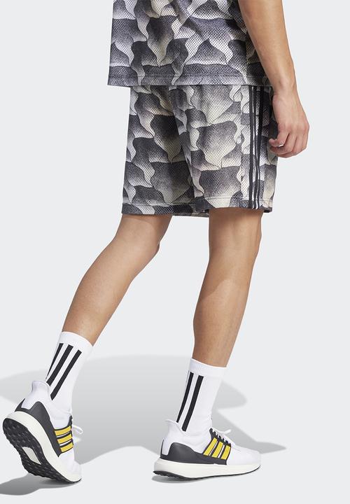 adidas Performance - Tiro Allover Print Mesh Shorts - Black/Putty Grey