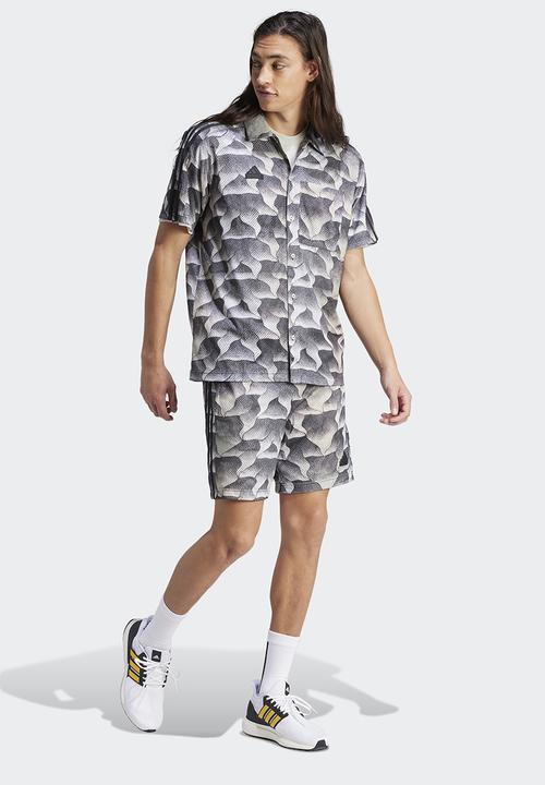 adidas Performance - Tiro Allover Print Mesh Shorts - Black/Putty Grey