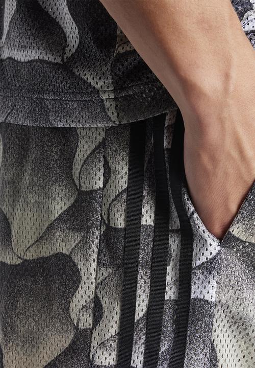 adidas Performance - Tiro Allover Print Mesh Shorts - Black/Putty Grey