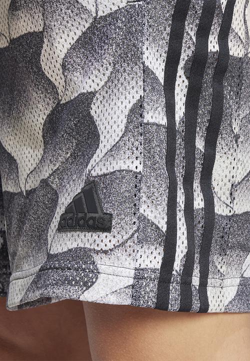 adidas Performance - Tiro Allover Print Mesh Shorts - Black/Putty Grey