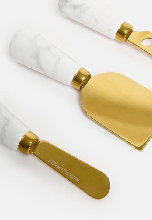 Nicolson Russell - Cheese Knife Set 3pc - White Marble