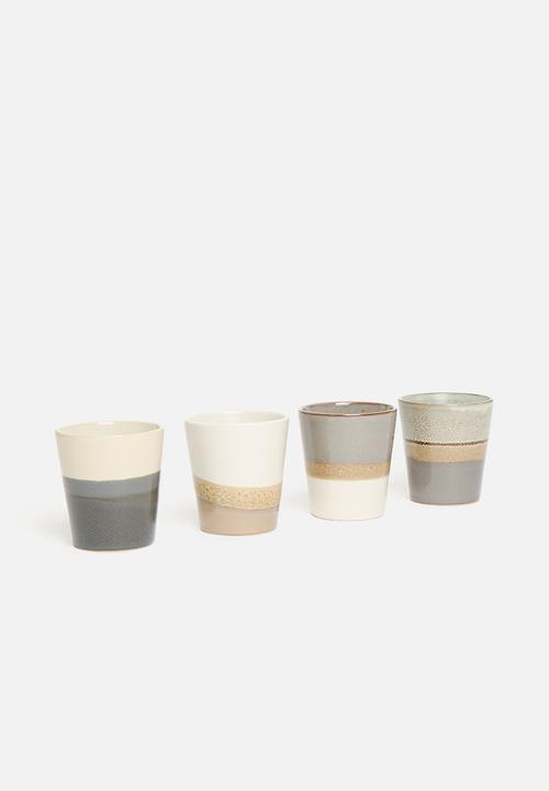 Excellent Houseware - Earthern mug set of 4 - multi