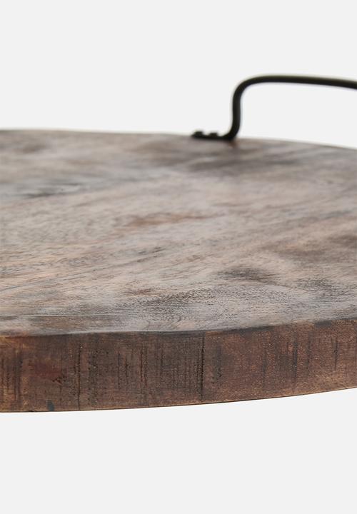 Excellent Houseware - Hostess wooden serving tray - natural