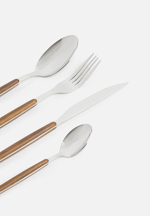 Excellent Houseware - Woods cutlery set of 16 - natural