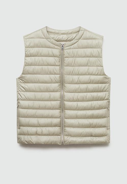 MANGO - Plus Outer Vest Blanvest -  Light/Pastel Grey