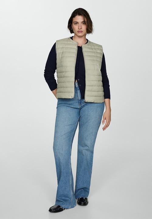 MANGO - Plus Outer Vest Blanvest -  Light/Pastel Grey