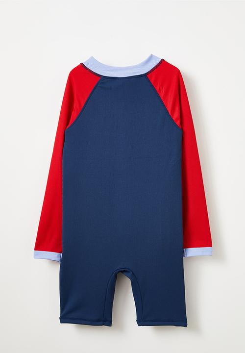 Cotton On - Felix long sleeve all in one - in the navy/varsity red splice