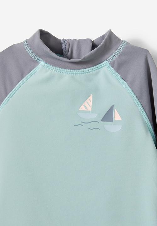 Cotton On - Freddie rash vest - barber blue/sail away