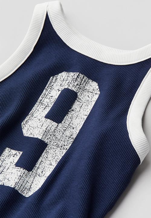 H&M - Ribbed vest top - navy blue