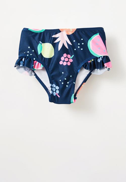 Cotton On - Florence l/s rashie and bikini bottom set - in the navy/fruit salad