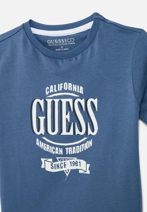 GUESS - Short sleeve T-shirt - indaco paper